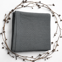 Waffle Nest Baby Blanket Charcoal Grey