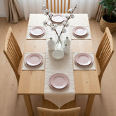 Moonlit Cream Elegance Table Runner With 4 Mats