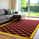 Moroccan Style Rug - Yellow & Plum (4 ft' x 6 ft')
