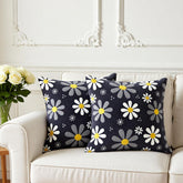 Grey Daisy Delight Cushions Cover Pack of 2
