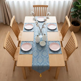 Blue Mirage Weave Table Runner With 4 Mats