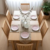 Soft Ash & Gold Table Runner With 4 Mats