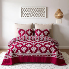 Luxe Red Floral Dream Bedsheet Pack 3