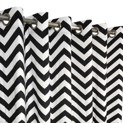 Black and White Ripple Pattern Curtain