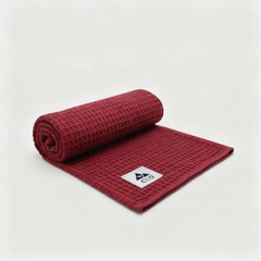 Organic Cotton Waffle Baby Blanket Maroon