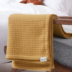 Organic Cotton Waffle Baby Blanket Camel