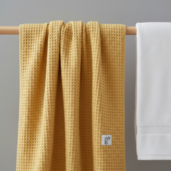 Organic Cotton Waffle Baby Blanket Camel