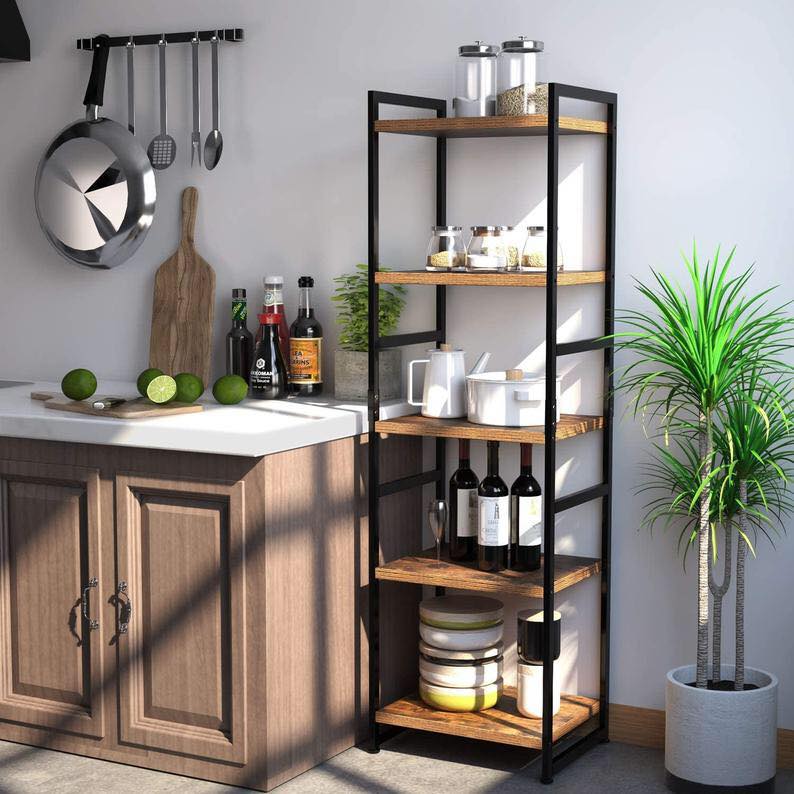 Kitchen Bookcase Rack Industrial Style Ladder Bookcase Kitchen Rack (5 Tier) – Cotton Leftover