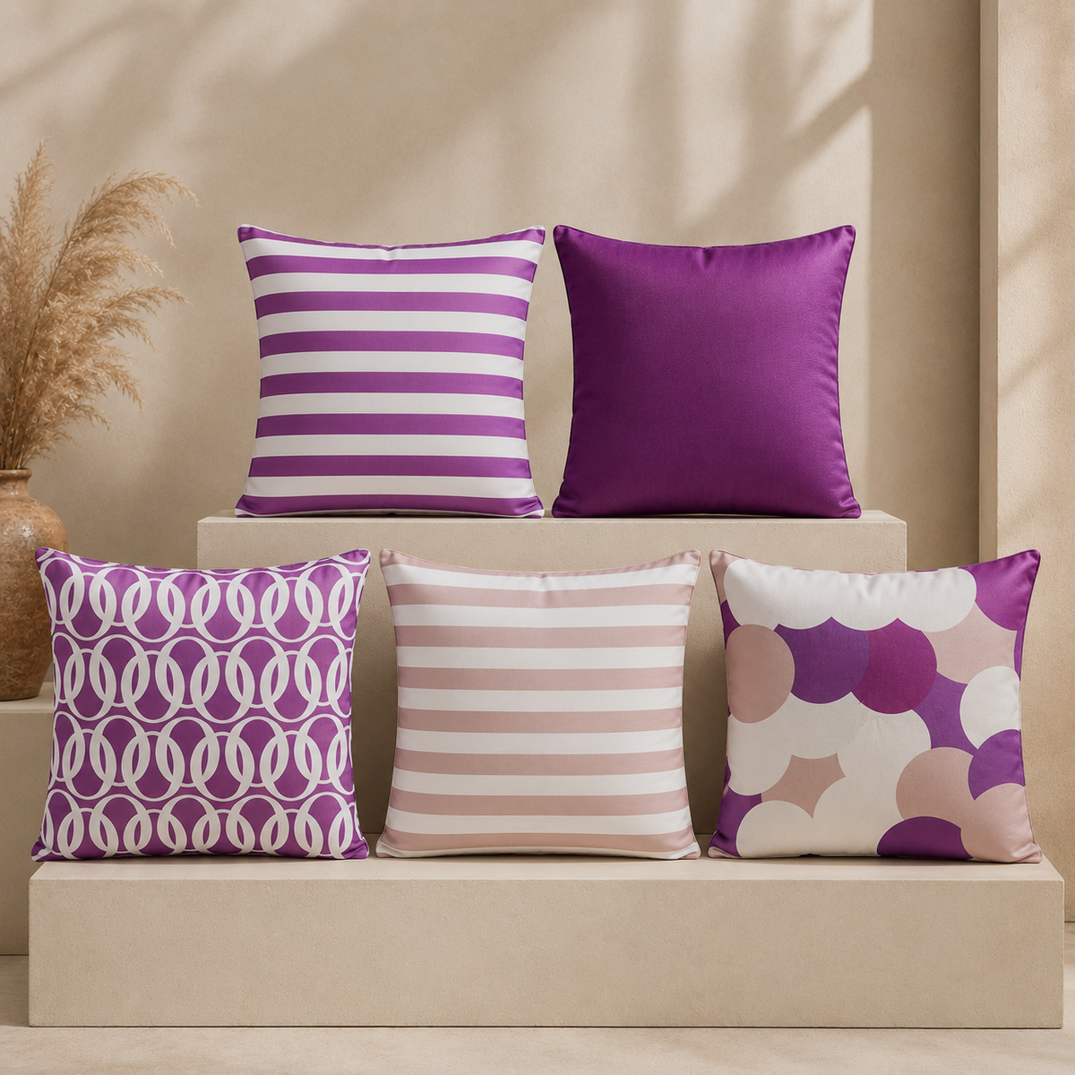 Light Rug Spring Cushion Covers Pack 5