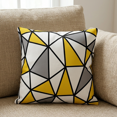 Yellow Plaid Cushion Cover With Filling