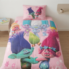 Vibrant Trolls Cartoon Printed Kid Bedsheet