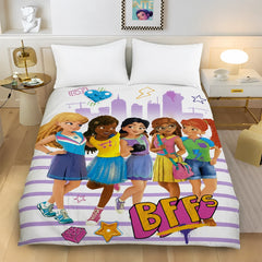 Colorful BFFs Themed Bedsheet