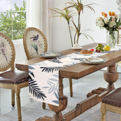 Contemporary Brown Leaf Pattern Table Runner