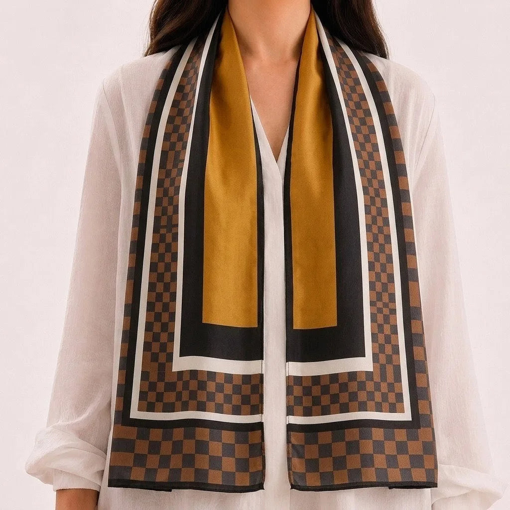Horizon Check Silk Scarf