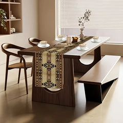 Bohemian Geometric Vintage Table Runner With Mates