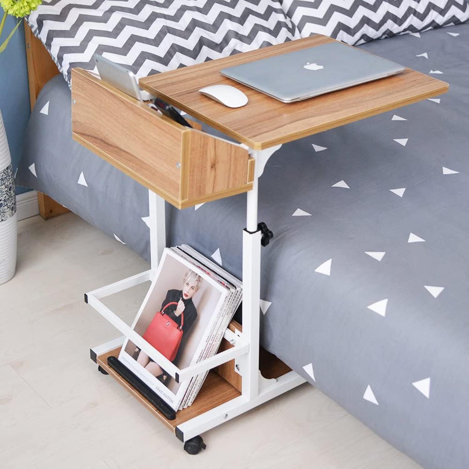 Bed Under Computer Table Movable Bed Side Computer Table With Wheels Storage Adjustable Table ...