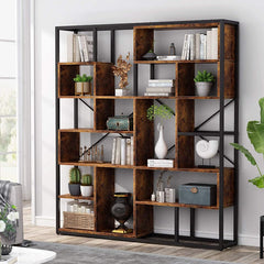 Staggered Living Room Bookcase Organizer Storage Rack Decor - waseeh.com