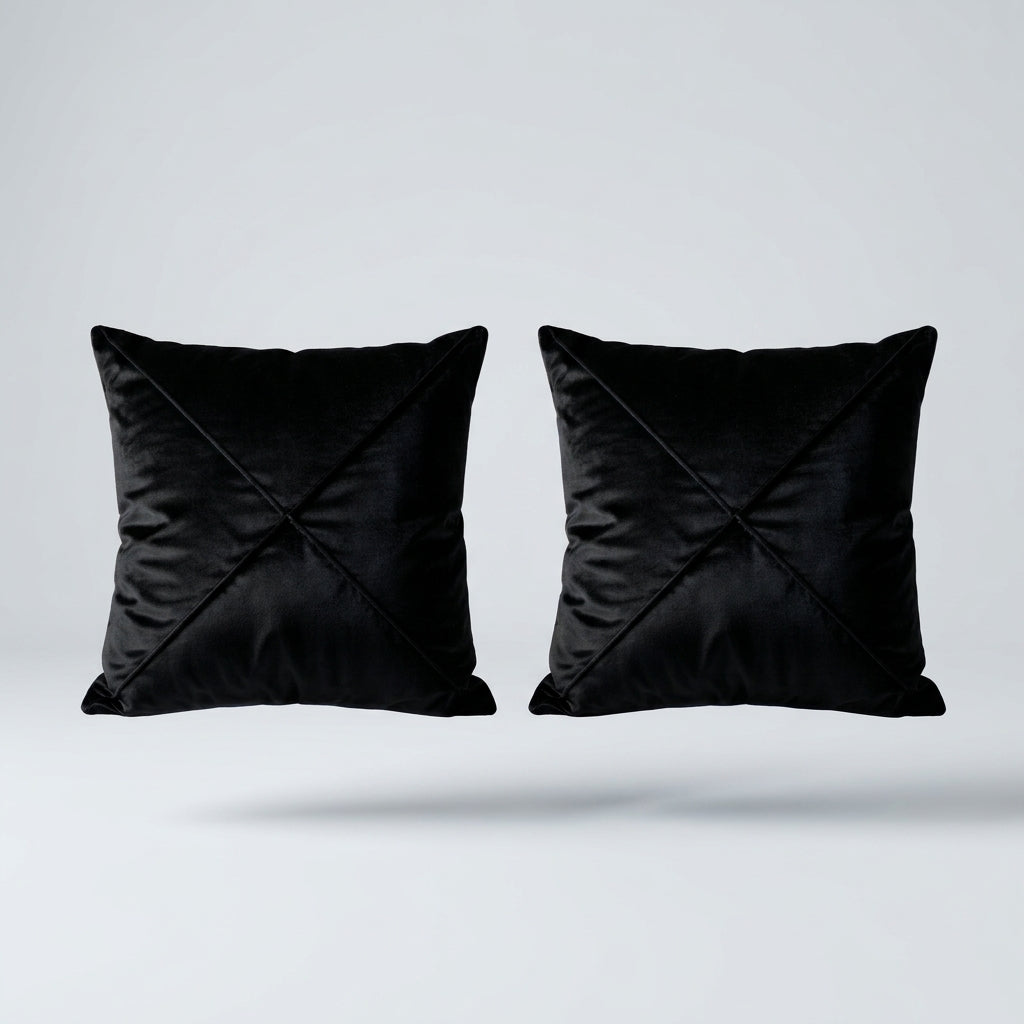 Azure Lines Cushion Covers Pack Of 2 placed on light beige surface
