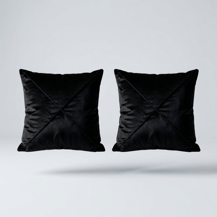 Azure Lines Cushion Covers Pack Of 2 placed on light beige surface
