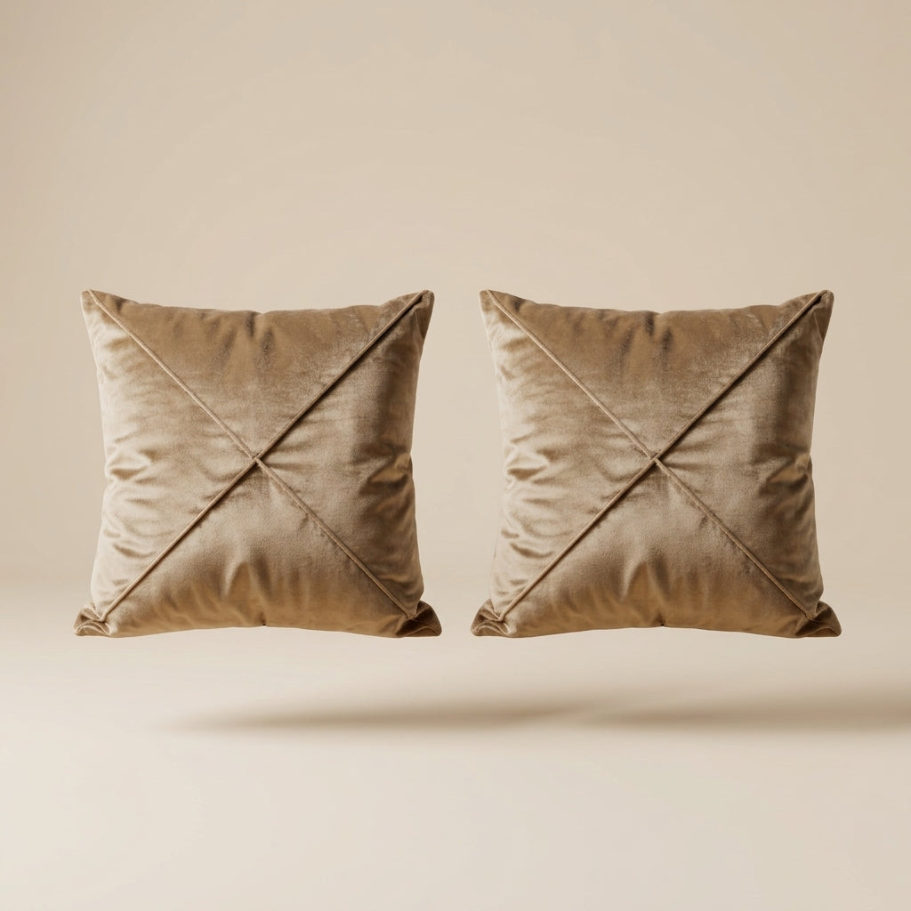 Azure Lines Cushion Covers Pack Of 2 floating on a light beige surface