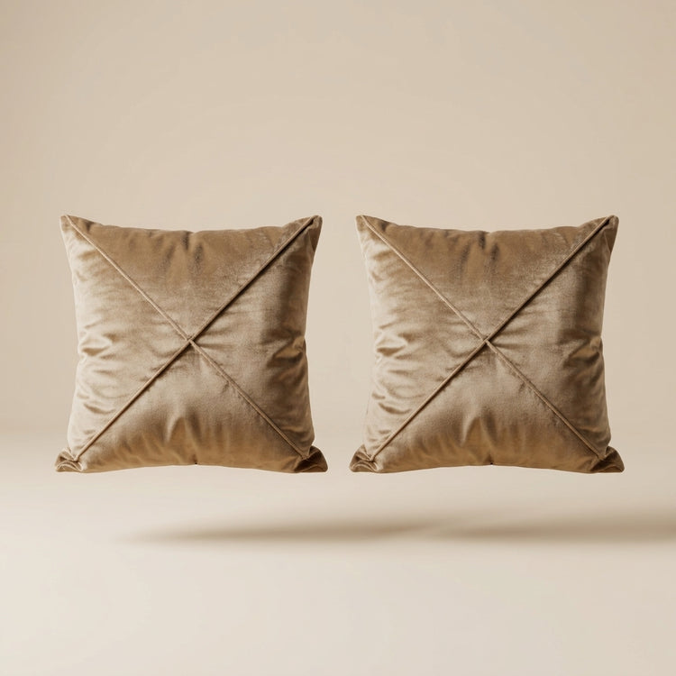 Azure Lines Cushion Covers Pack Of 2 floating on a light beige surface
