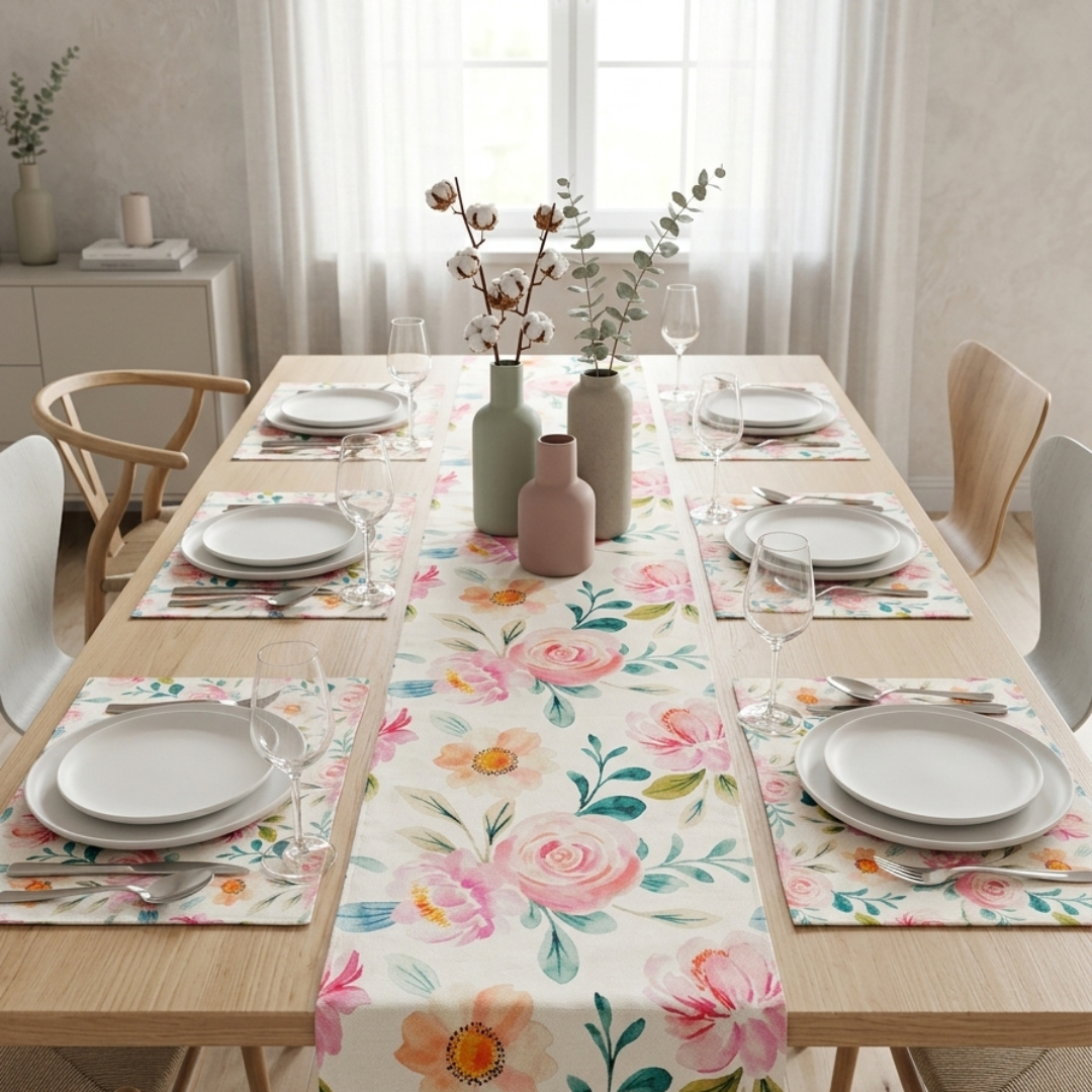 Blossom Trail Table runner with Mats