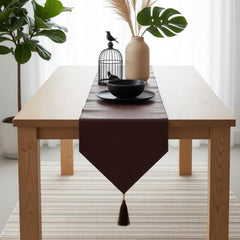 Brown Royal Leather Table Runner