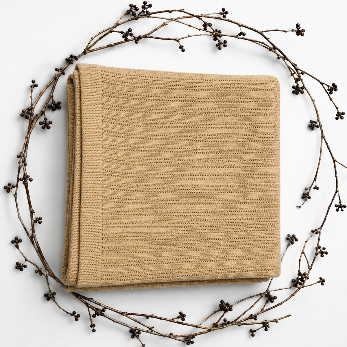 Waffle Nest Baby Blanket Camel