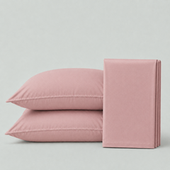 Plain Cotton Satin Bedsheet Set Dusty Rose