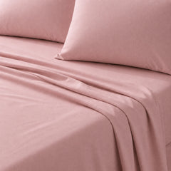 Plain Cotton Satin Bedsheet Set Dusty Rose