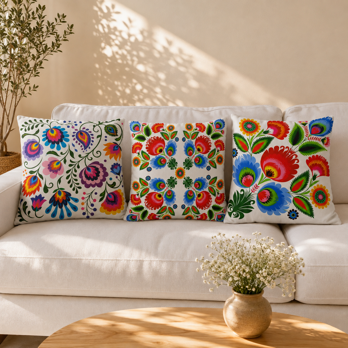 Folk Garden Cushion Cover