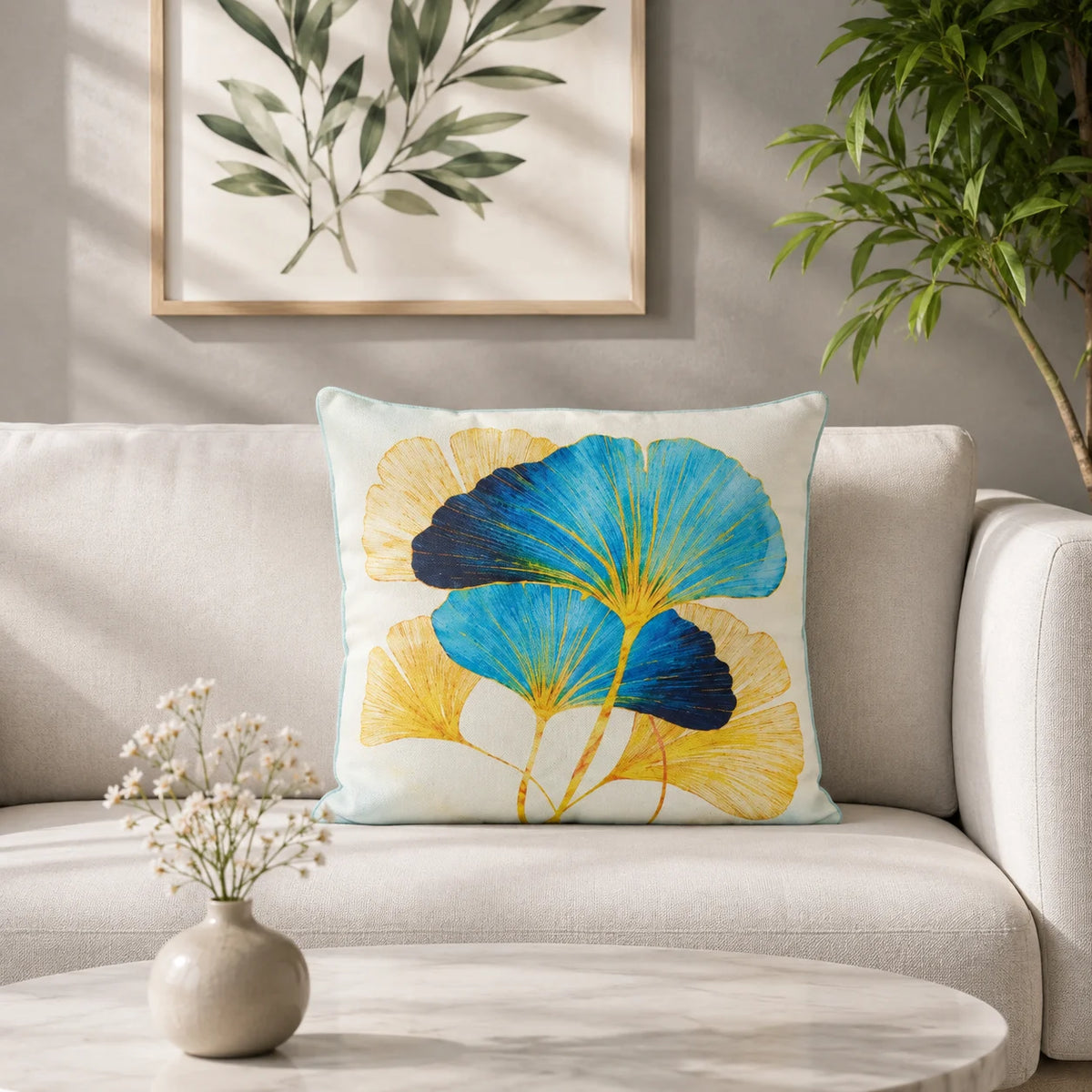 Floral Harmony Cushion Cover with Filling