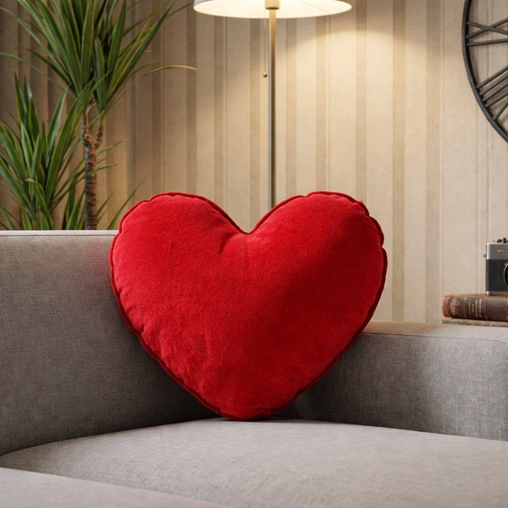 Red Velvet Hearty Filled Cushion