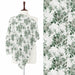 White stole with dark green floral branches, shown on a mannequin with a close-up.