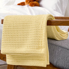 Organic Cotton Waffle Baby Blanket Cream