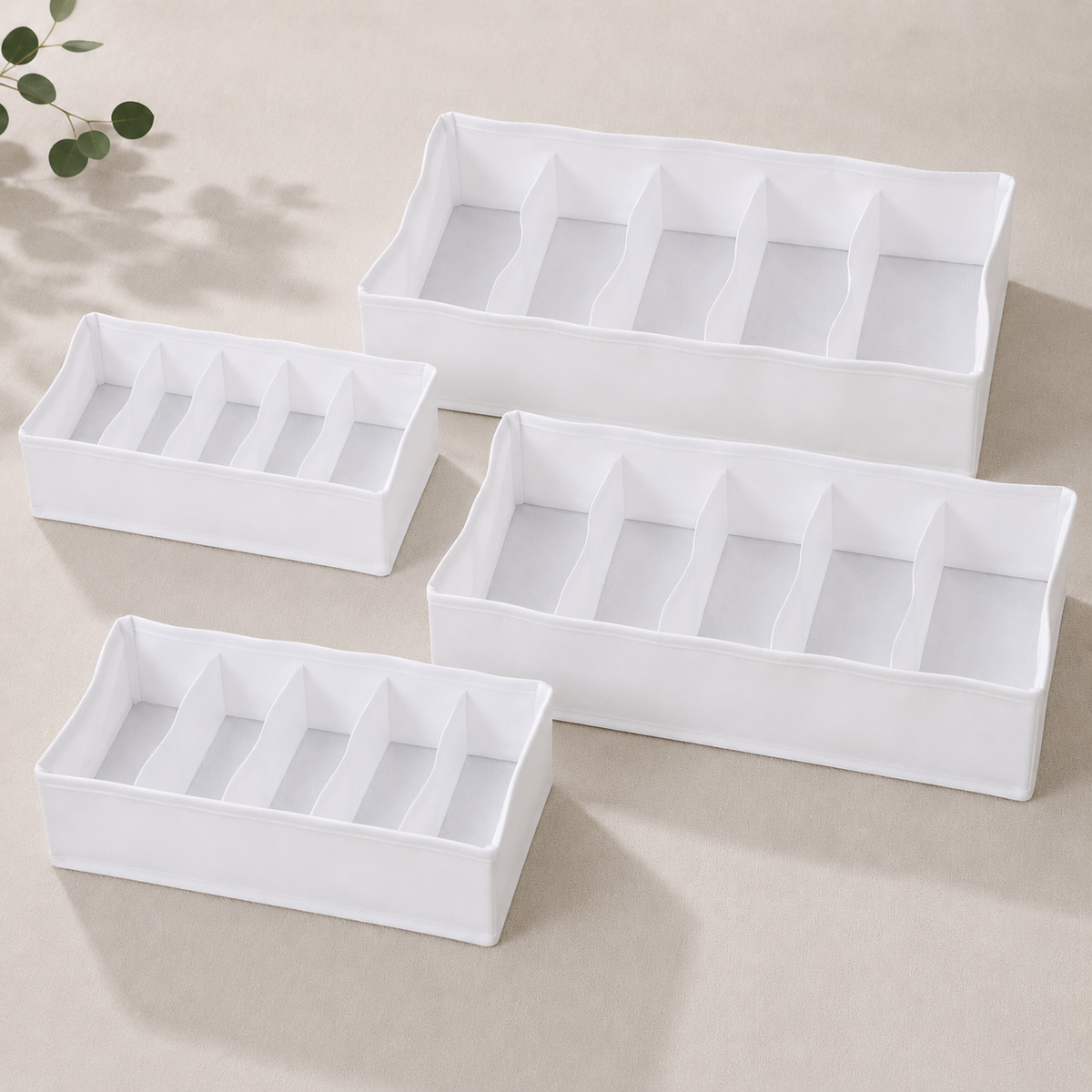 Transparent Clothes Compartment Box (Pack of 4)