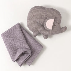 Premium Newborn Elephant Pillow & Blanket Set
