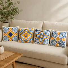 Ceramic Elegance Cushion Cover Pack of 4