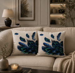 Peacock Whisper Cushions Cover Pack of 2