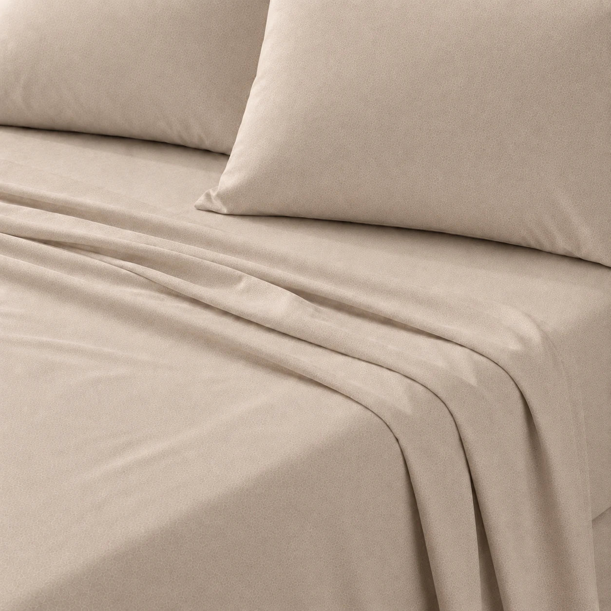 Plain Cotton Satin Bedsheet Set Sand Beige
