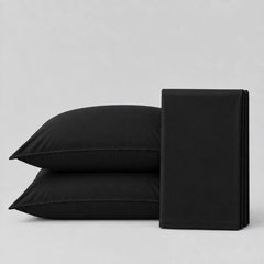 Plain Cotton Satin Bedsheet Set Black