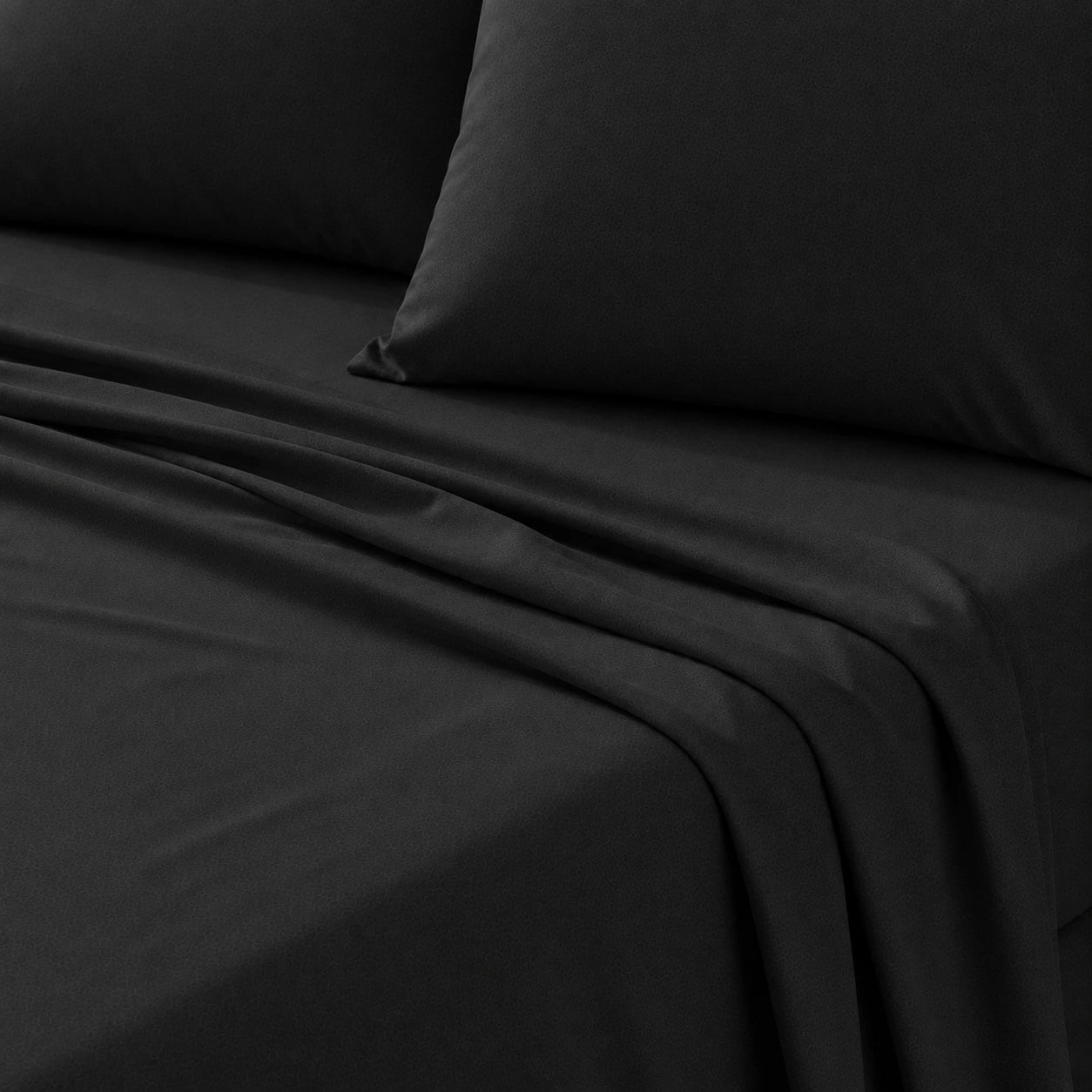 Plain Cotton Satin Bedsheet Set Black
