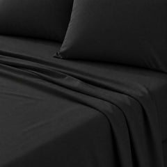 Plain Cotton Satin Bedsheet Set Black
