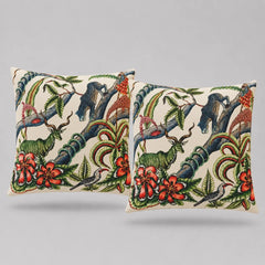 Vintage Jungle Botanical Cushion Cover Pack Of 2