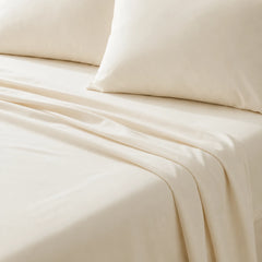 Plain Cotton Satin Bedsheet Set Ivory