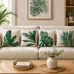 Palm Tropical Leaves Cushion Covers Pack of 4