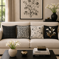 Bilin Ggaier Black Cushion Cover Pack of 4