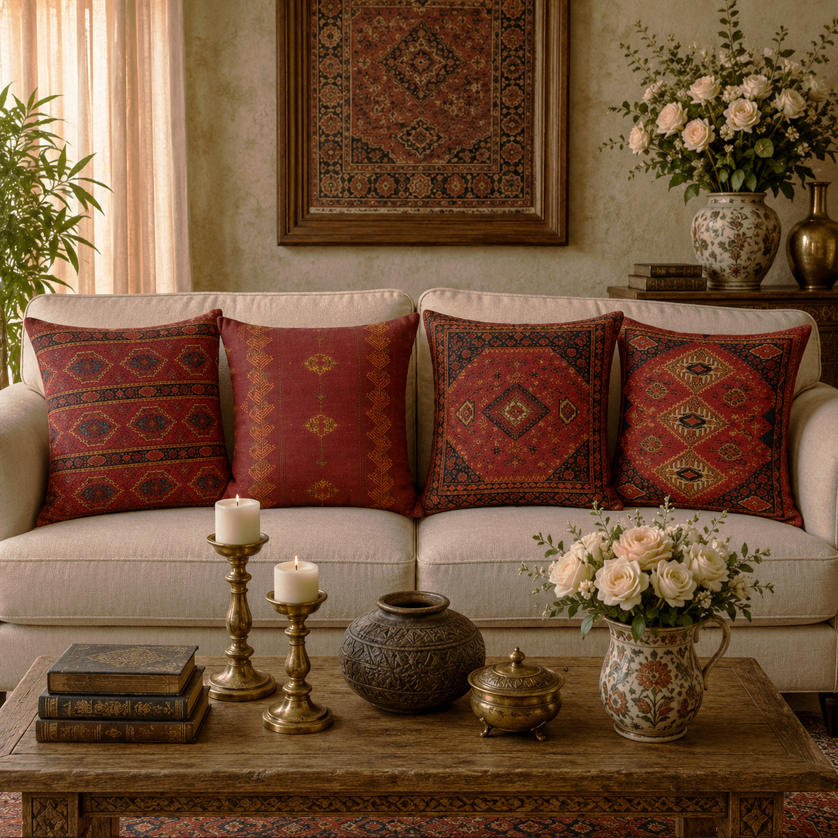Vintage Boho Cushion Cover Pack of 4