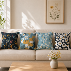 Flower Print Cushion Covers pack of 4