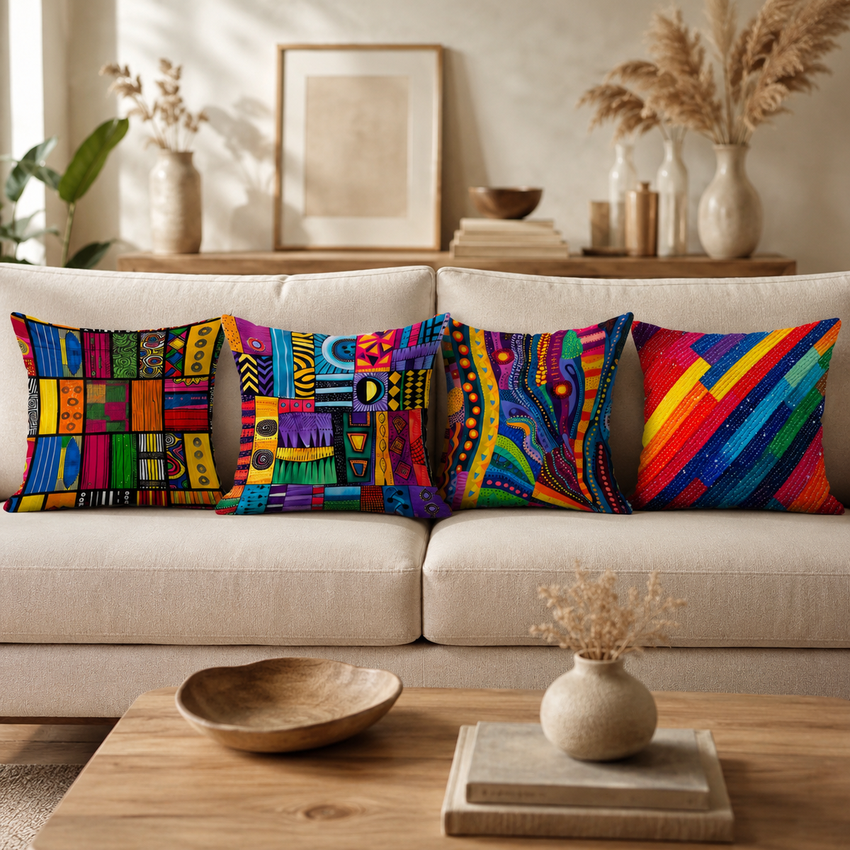 Tribal Palette Cushion Cover Pack Of 4